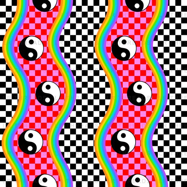 Checkers Rainbow Yin Yangs
