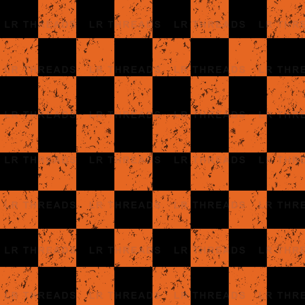 Distressed Orange Black Checkers