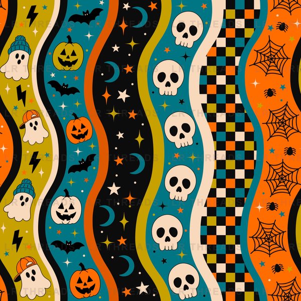 Retro Halloween Wavy Stripes Boy