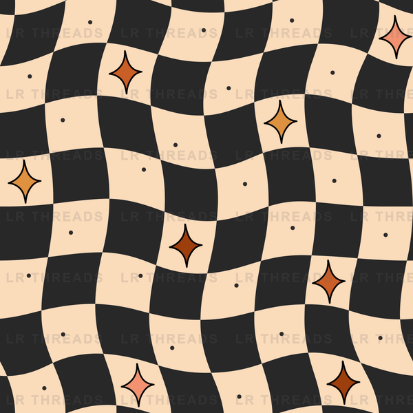 Wavy Halloween Checkers Coord 1