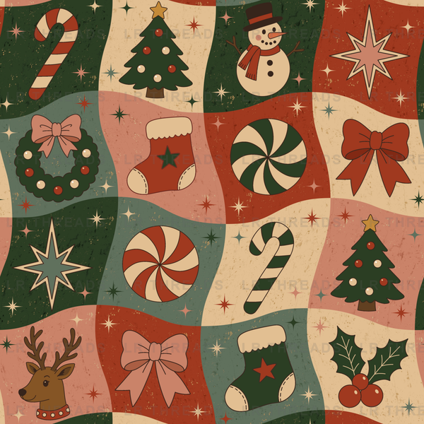 Vintage Christmas Checkers