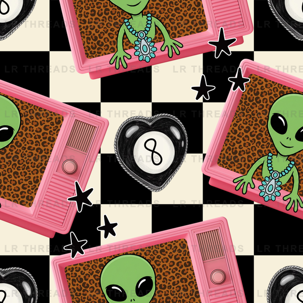 Alien Magic Retro Checkers