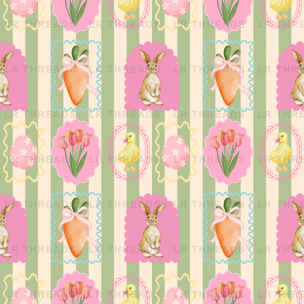 Spring Bunny Garden Stripes