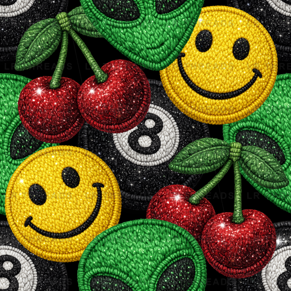 Cherries Smiley Beaded
