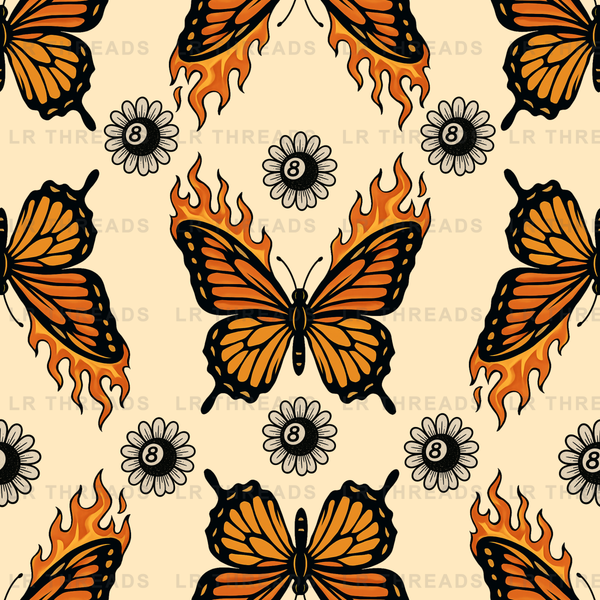 Flaming Monarch Butterflies