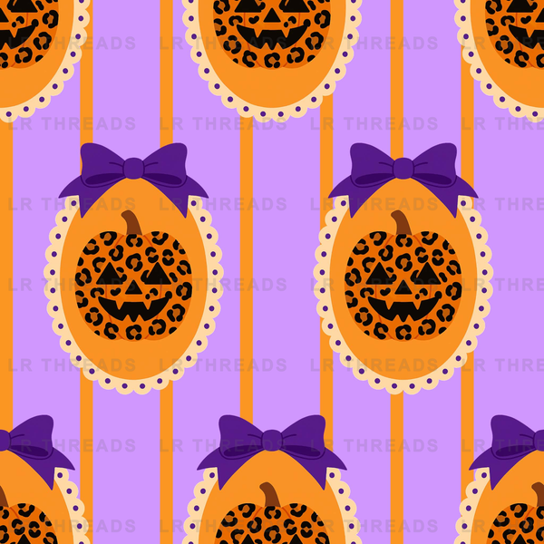 Halloween Pumpkin Leopard Bows