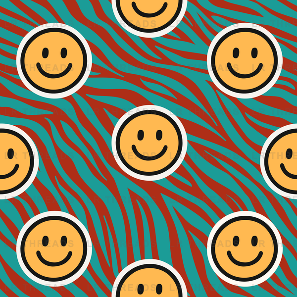 Retro Smiley Zebra Stripes