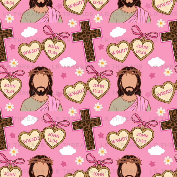 WWJD Heart Faith Pink