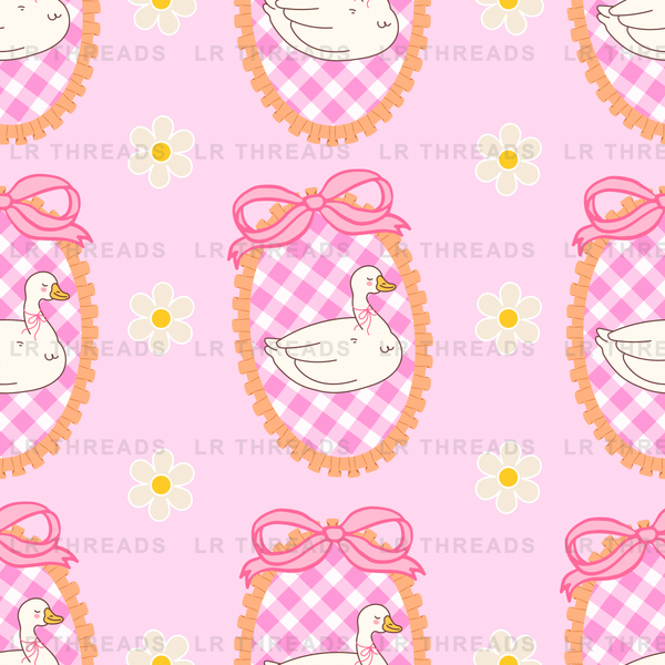 Gingham Duck Floral Bows
