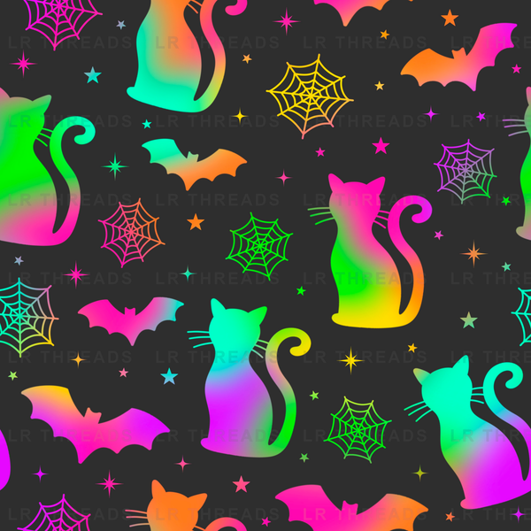 Neon Cats Bats