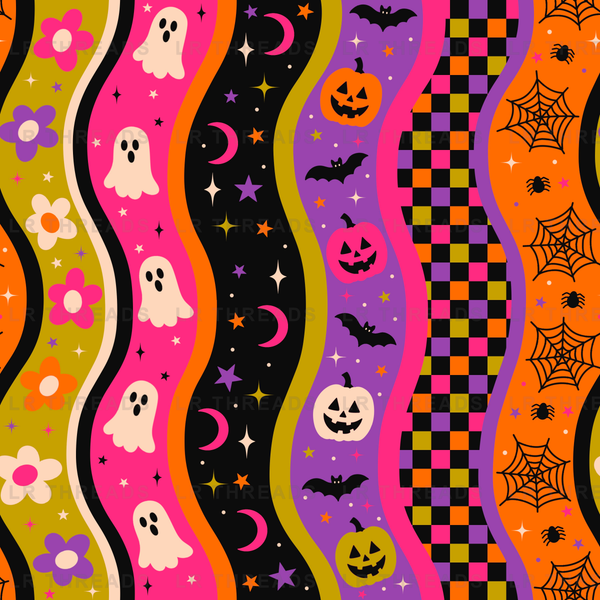 Retro Halloween Wavy Stripes