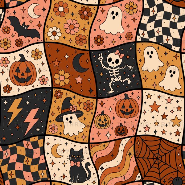 Wavy Halloween Checkers