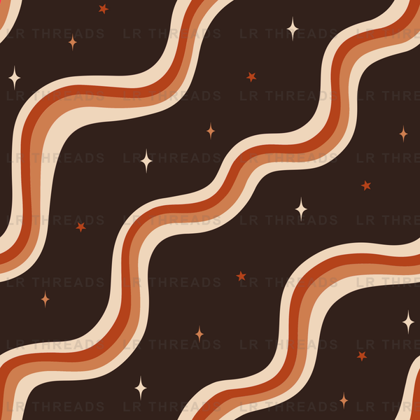 Brown Wavy Stripes Coord