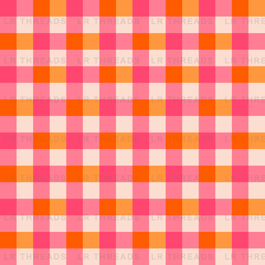 Pink Orange Gingham