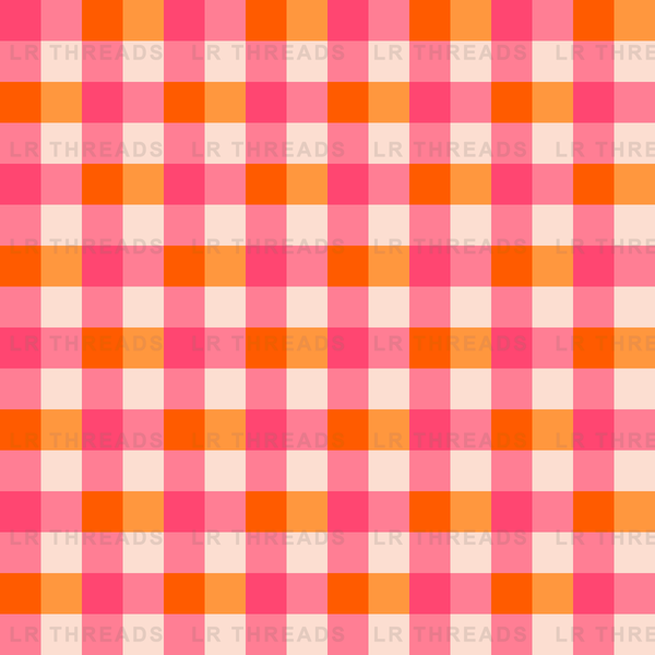 Pink Orange Gingham