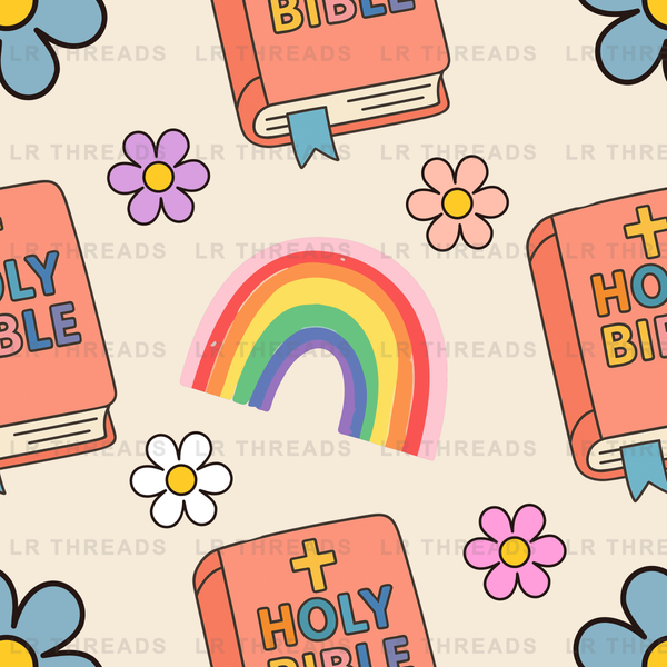Holy Bible Rainbow Floral