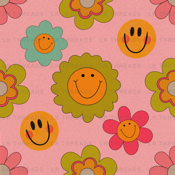 Retro Smiley Flowers 2