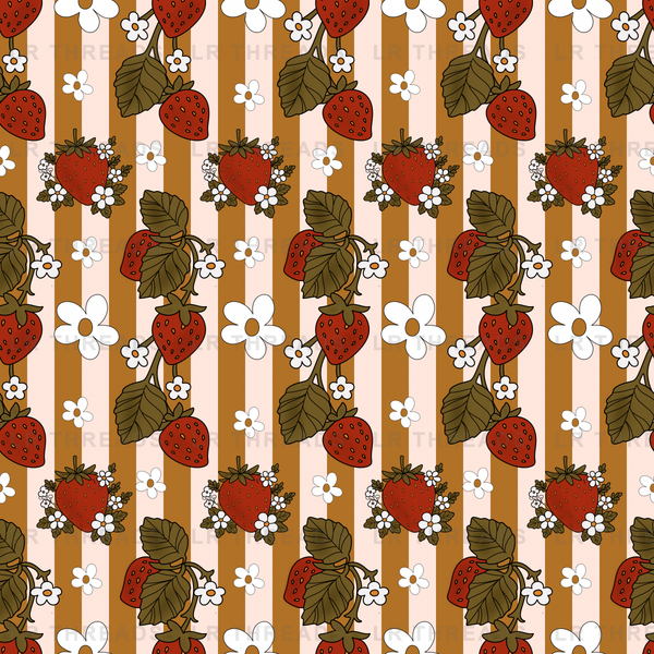 Strawberry Floral Stripe