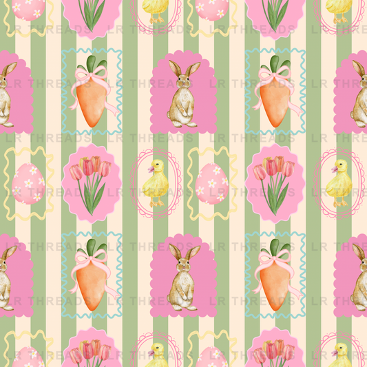 Spring Bunny Garden Stripes