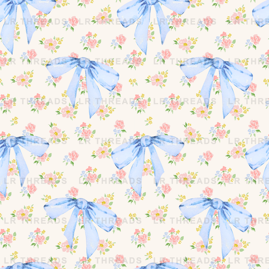 Blue Bows Floral