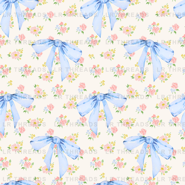 Blue Bows Floral