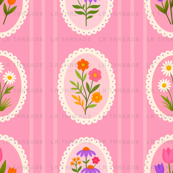 Vintage Floral Medallion Stripes 2