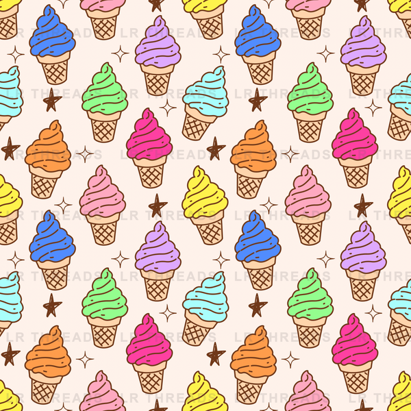 Colorful Ice Cream Cones