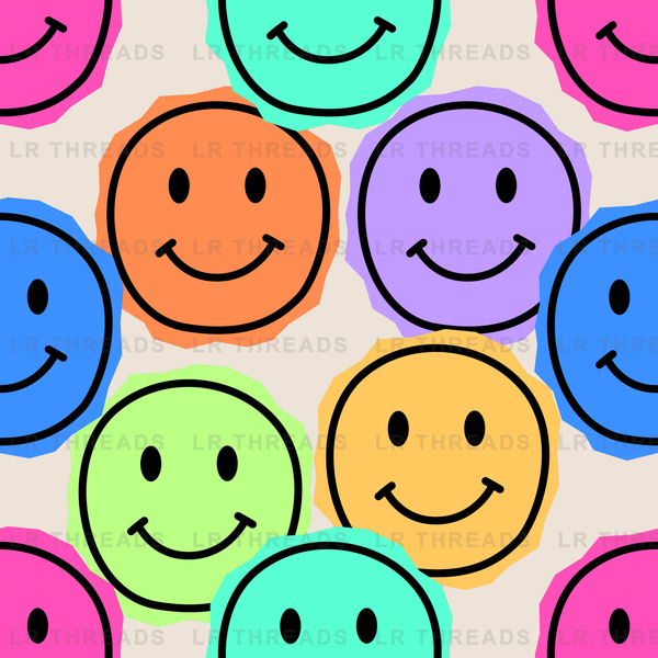 Colorful Retro Smiley Faces