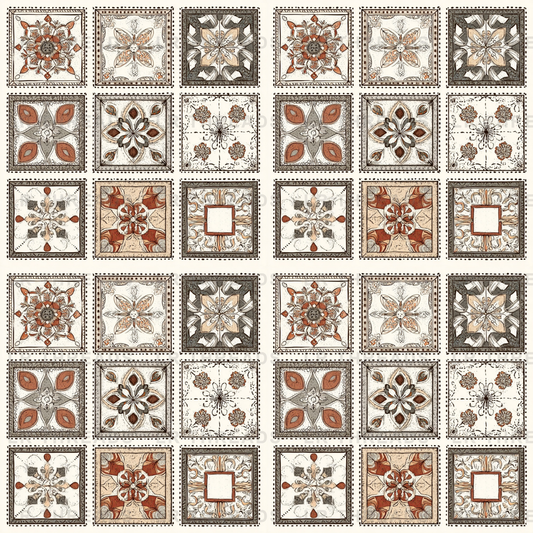 Classical Tile Floral Medallion