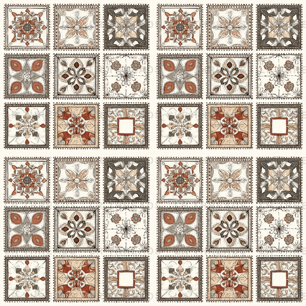 Classical Tile Floral Medallion