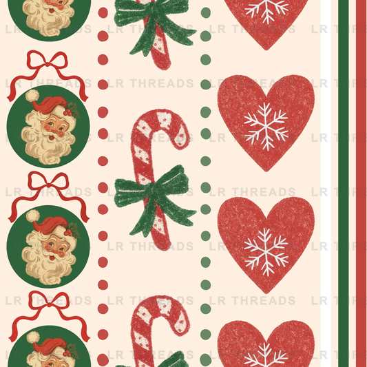 Vintage Christmas Santa Hearts