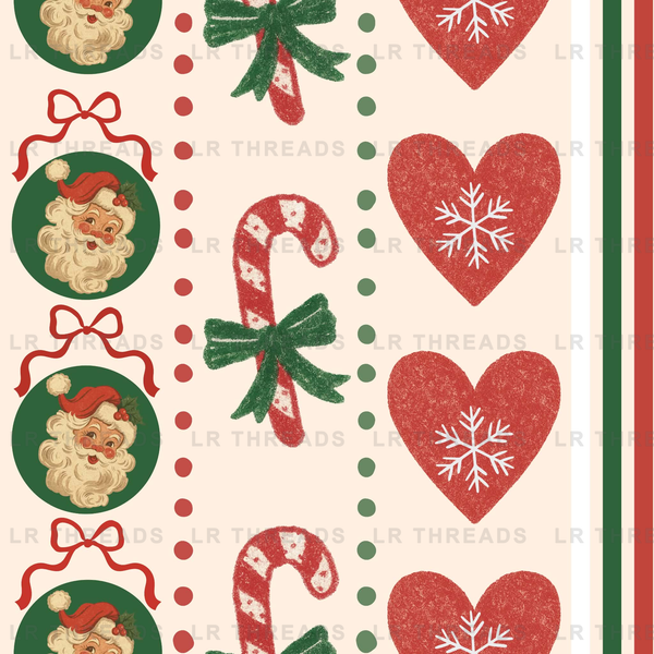 Vintage Christmas Santa Hearts