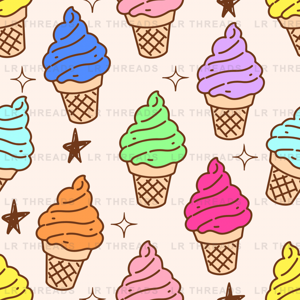 Colorful Ice Cream Cones 2