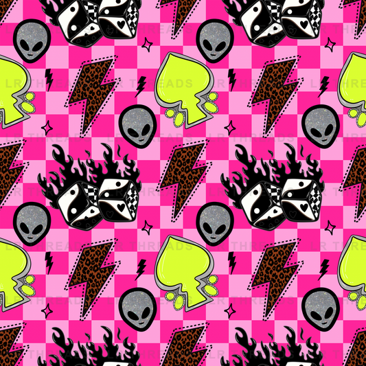 Alien Leopard Y2K Checkers
