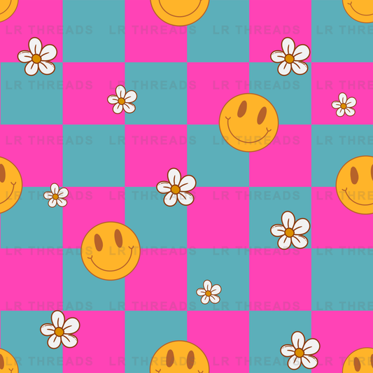 Retro Smiley Checkers 4