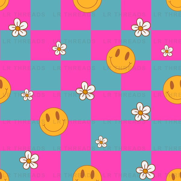Retro Smiley Checkers 4