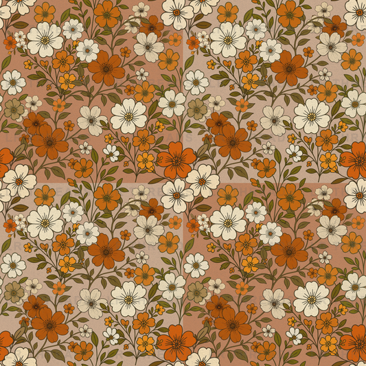 Vintage Orange Floral