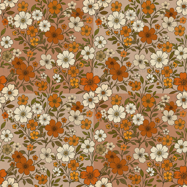 Vintage Orange Floral